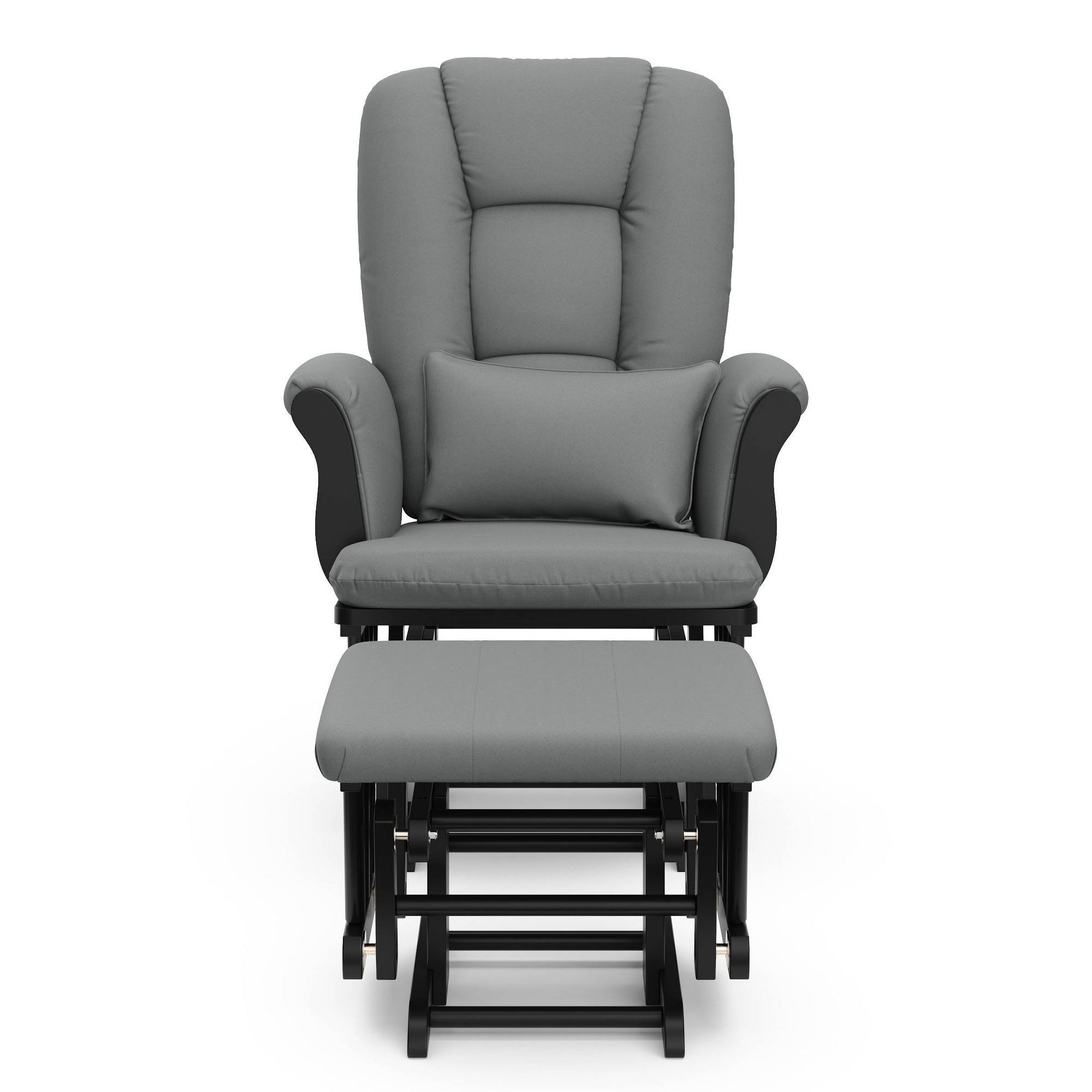 Storkcraft Tuscany Black Glider and Ottoman - Gray