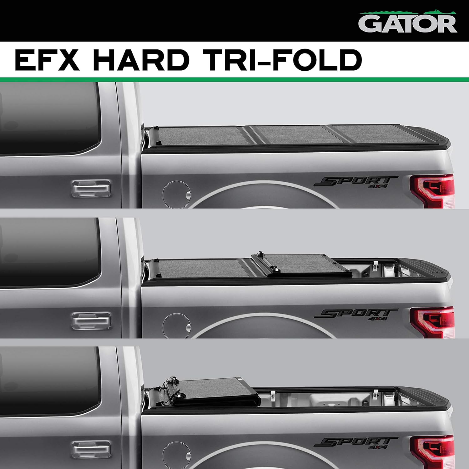 Gator EFX Hard Tri-Fold Truck Bed Tonneau Cover | GC24004 | Fits 2004 - 2014 Ford F-150 6' 7" Bed (78.8")