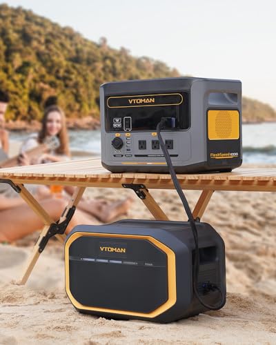 VTOMAN FlashSpeed 1000 Portable Power Station UPS LiFePO4 Battery Generator, 70Min Fully Charged, 1000W(Peak 2000W), 14 Output Ports for Vehicle Emergency, Road Trip, Camping Generator