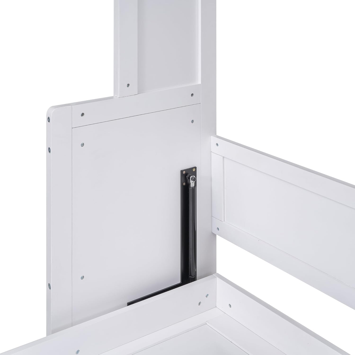Queen Size Shelf, Wood Multifunctional Murphy Wall Bed Frame for Bedroom Living Room Furniture, Space-Saving, White