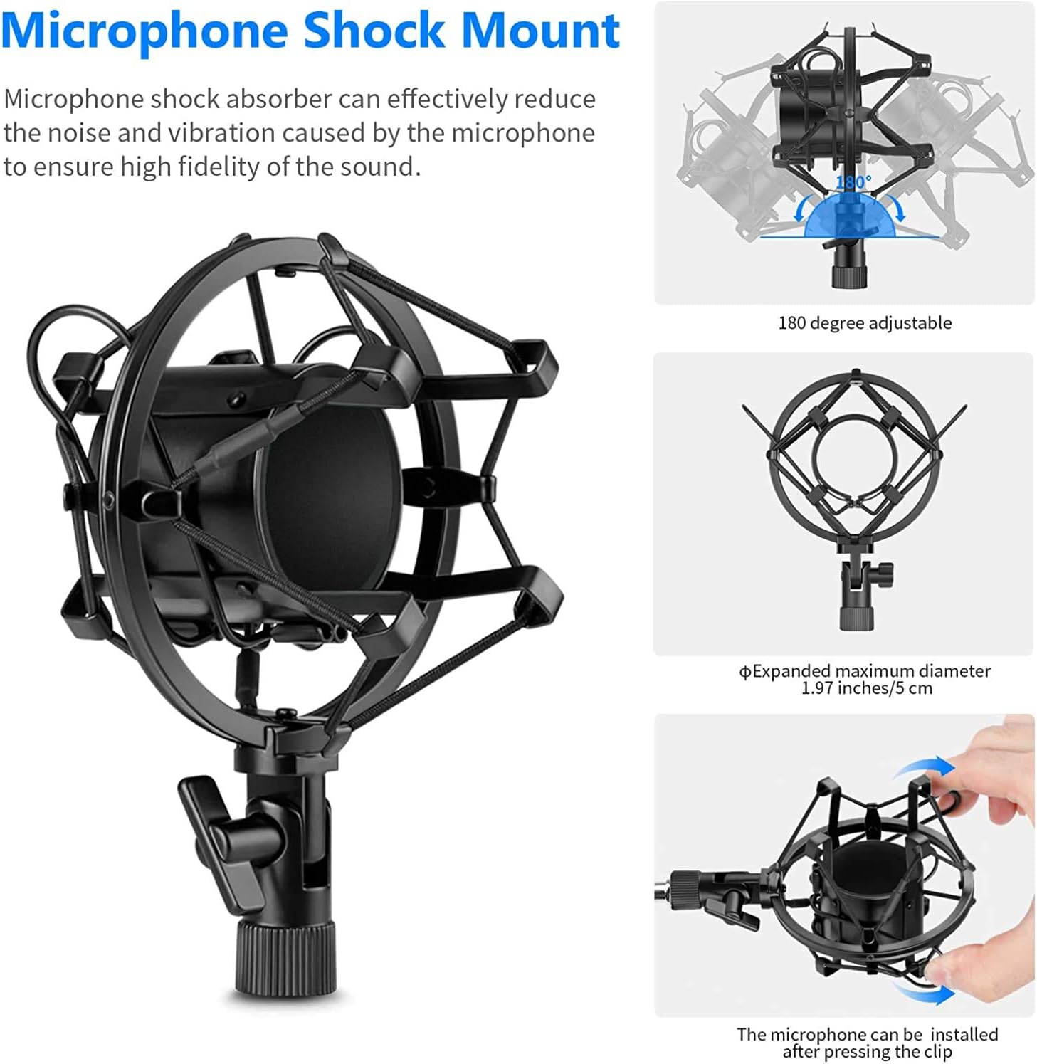 Neewer USB Microphone Kit, Plug & Play 192kHz/24-Bit Supercardioid Condenser Mic with Boom Arm and Shock Mount for YouTube Vlogging, Gaming, Podcasting, and Zoom Calls, NW-8000-USB, Black Pack of 2