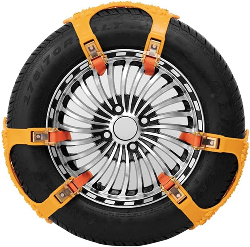 Universal Snow Chains for Cars/SUV/ LT Truck/Pickup Adjustable Traction Tire Chains for Tyres Width 145-285mm (5.71-11.2 inch)Easy to Mount Emergency Traction Snow Tyre Chains for Icing,Mud, Sand