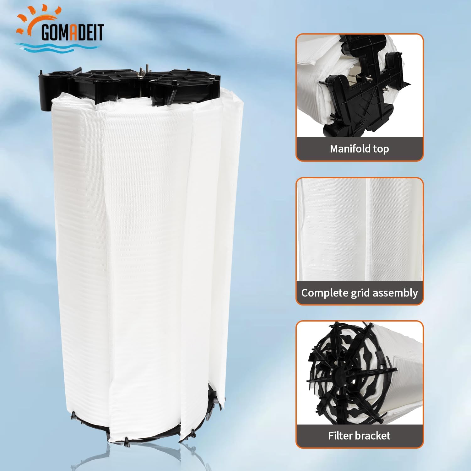 59023300 Complete Element Grid Assembly fits for Pentair Fns Plus 60 Filter Grids, Replacement 60 Square Feet FNS Plus Pool and Spa D.E. Filter