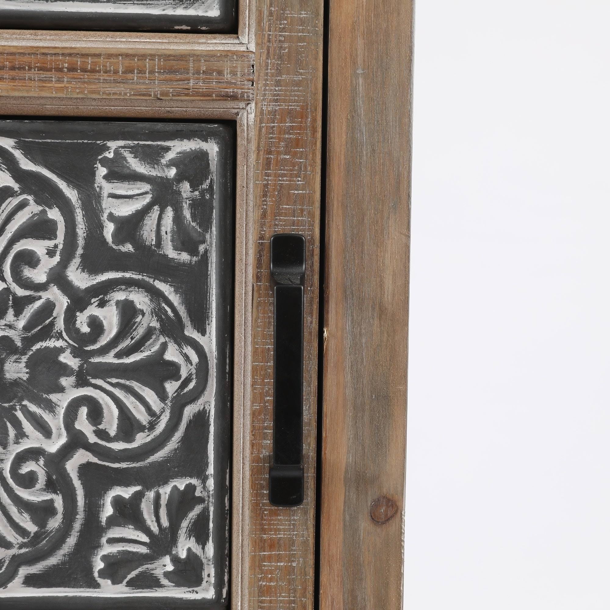 LuxenHome Metal and Wood Tall Tower Cabinet