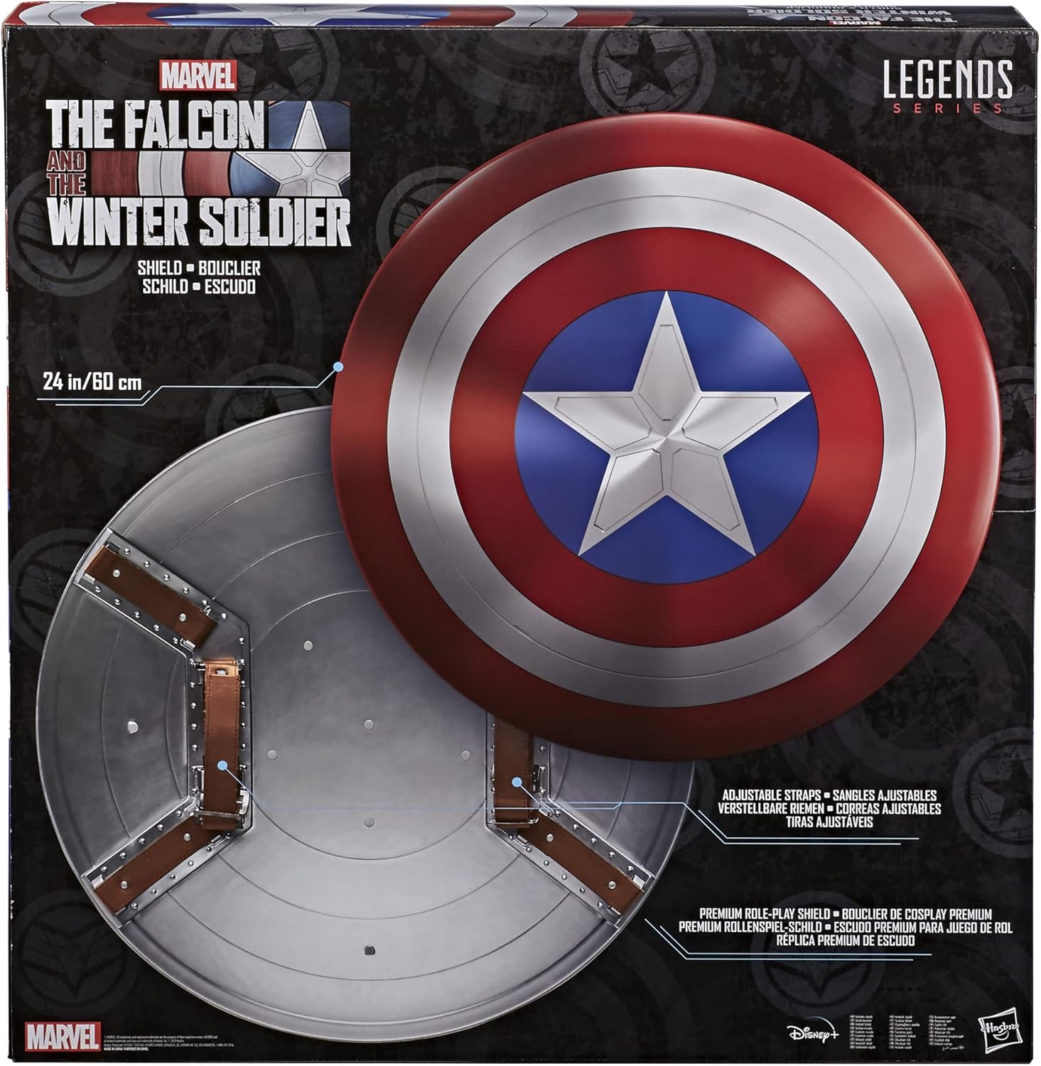 Marvel Legends Series Avengers Falcon And Winter Soldier Captain America Premium Role Play Shield -Adult Fan -Costume/Collectible