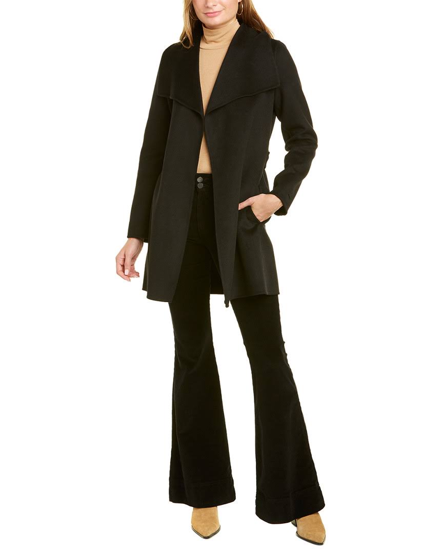 Tahari Ella Belted Wrap Coat - Black
