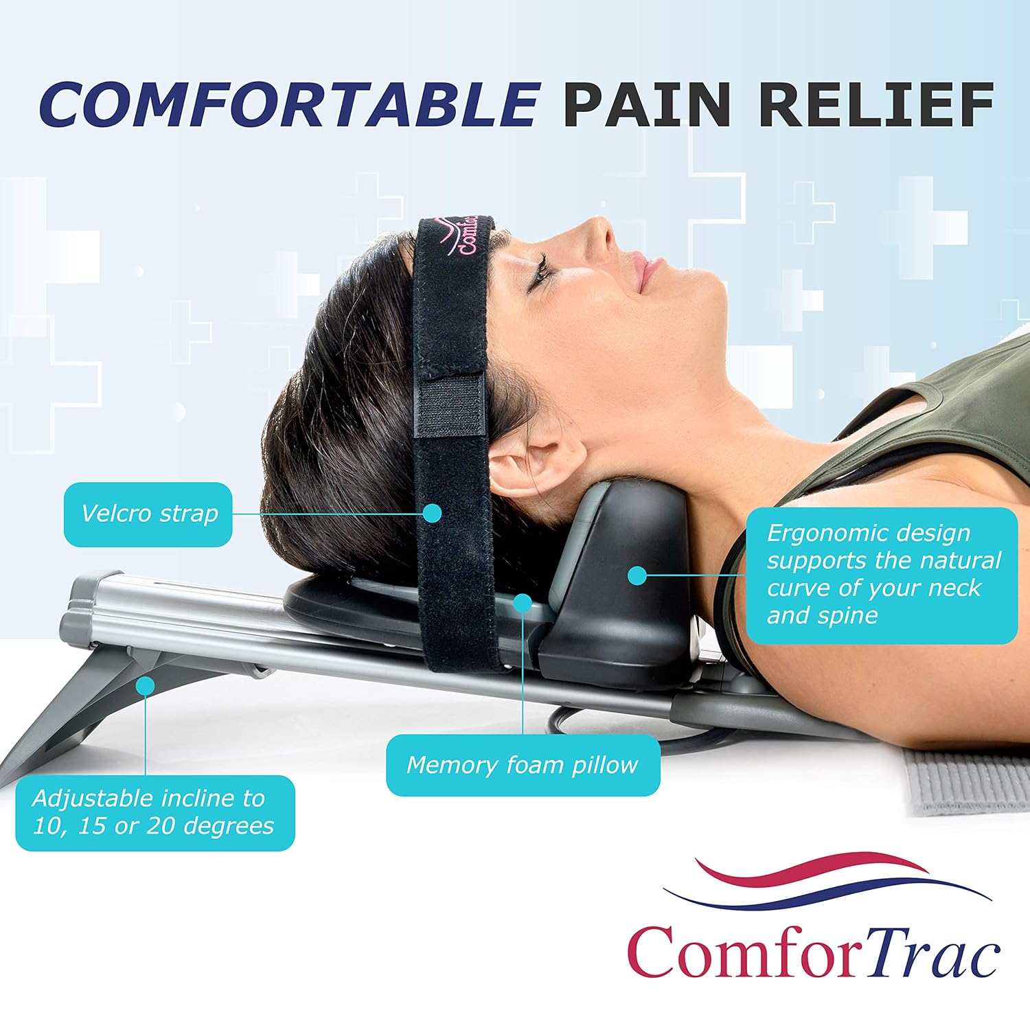 ComforTrac Cervical Home Traction 1.0 - The Original ComforTrac, for Spinal Decompression, Relieving Pinched Nerves, and Cervical Pain, with Carrying case.