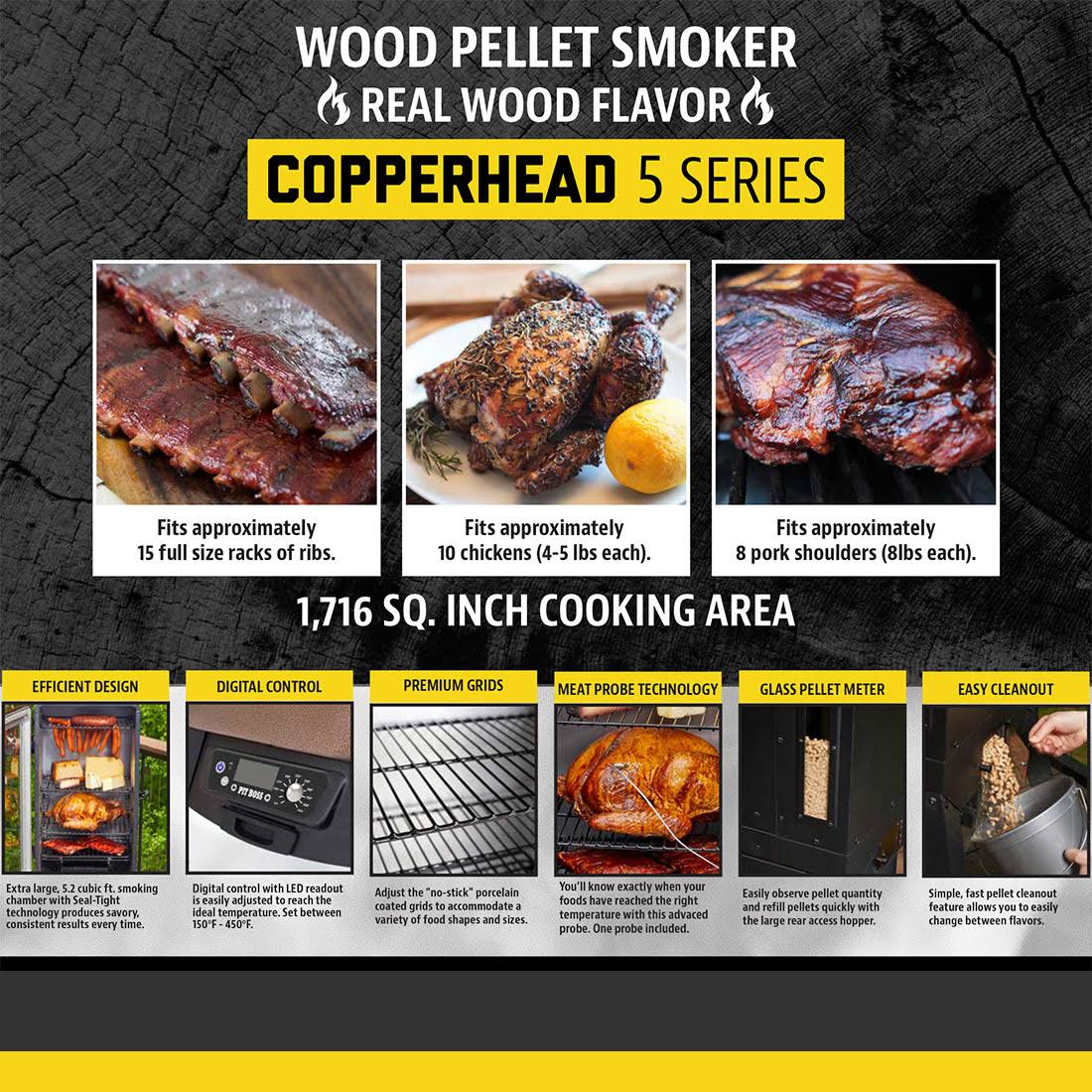 Pit Boss 5-Series Vertical Pellet Smoker - 4.6 Cu ft