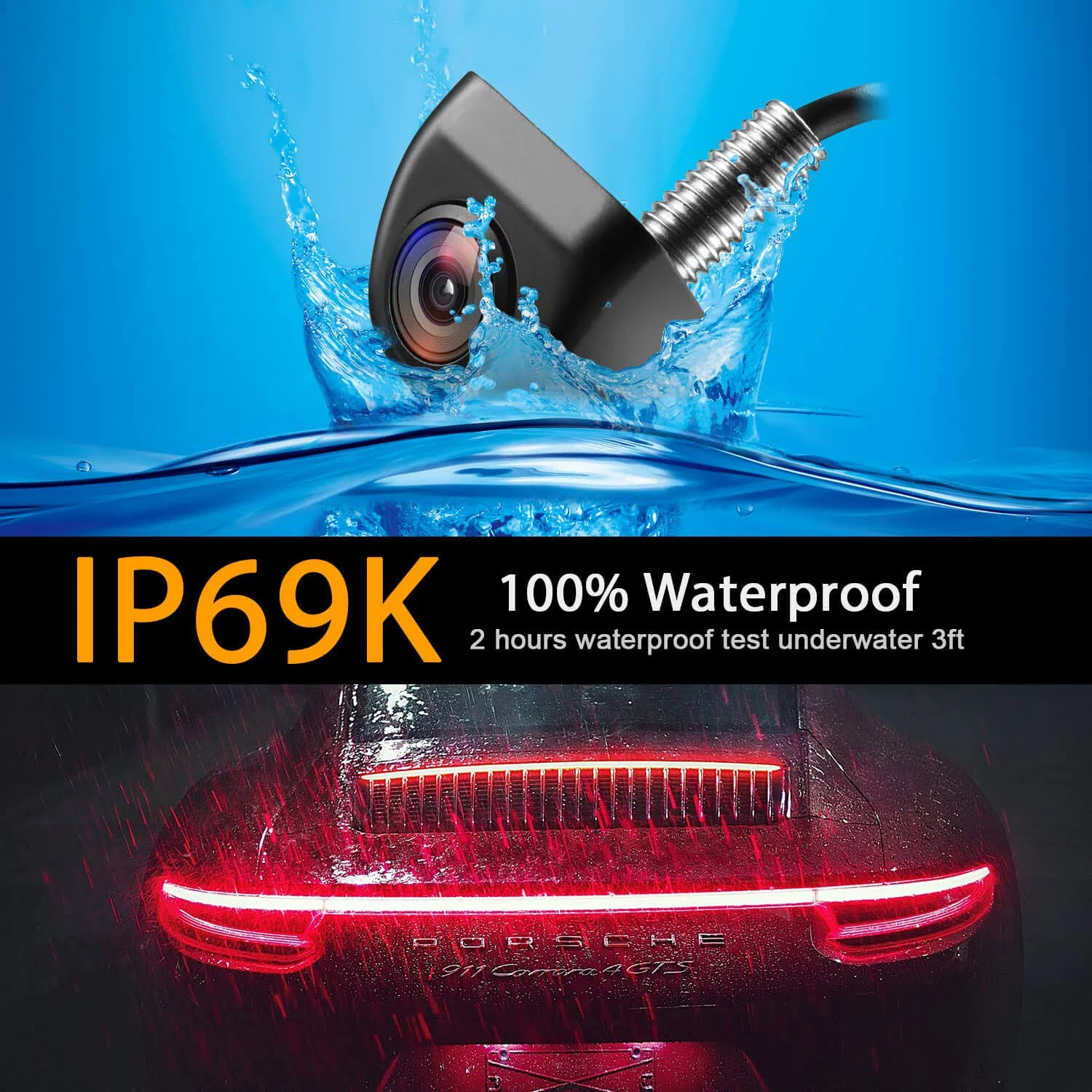 Natika Backup/Front View Camera,IP69K Waterproof Great Night Vision HD and Super
