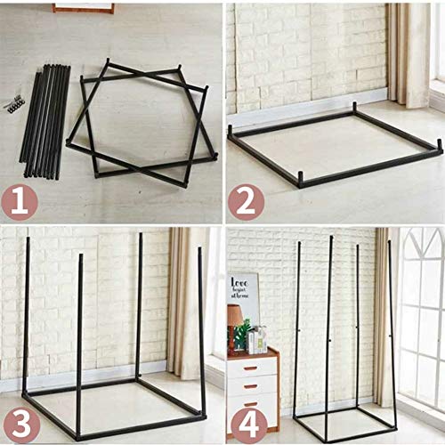 Clothing Store Fitting Room| Movable Changing Room for Boutique with Shading Fabric Cloth and Metal Frame| Dressing Room Room Divider Temporary Privacy Space(Grey,85x85x200cm)
