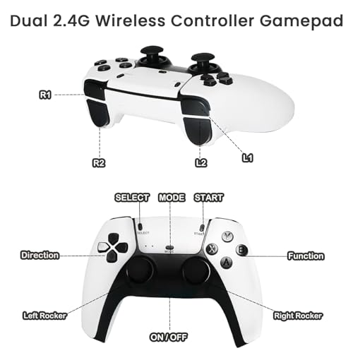 Wireless Retro Game Console Classic Plug and Play Retro Gaming Console with Built-in 23 Emulators 20000+ Games, 4K HDMI Output & 2.4G Wireless Controller Gamepad, Gifts for Christmas
