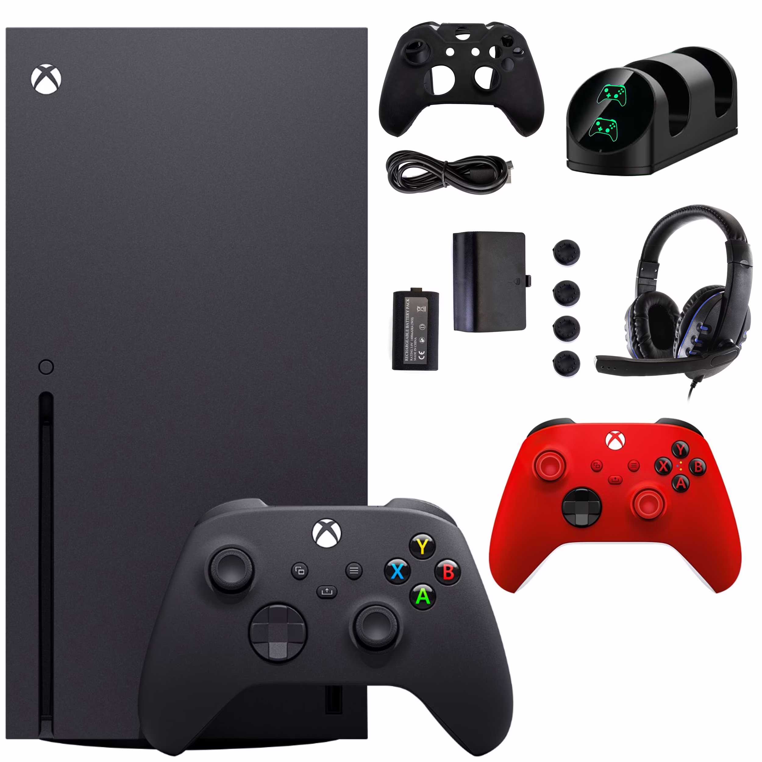 Microsoft Xbox Series X 1TB Console with Red Controller &amp; 10-in-1 Accessories Kit
