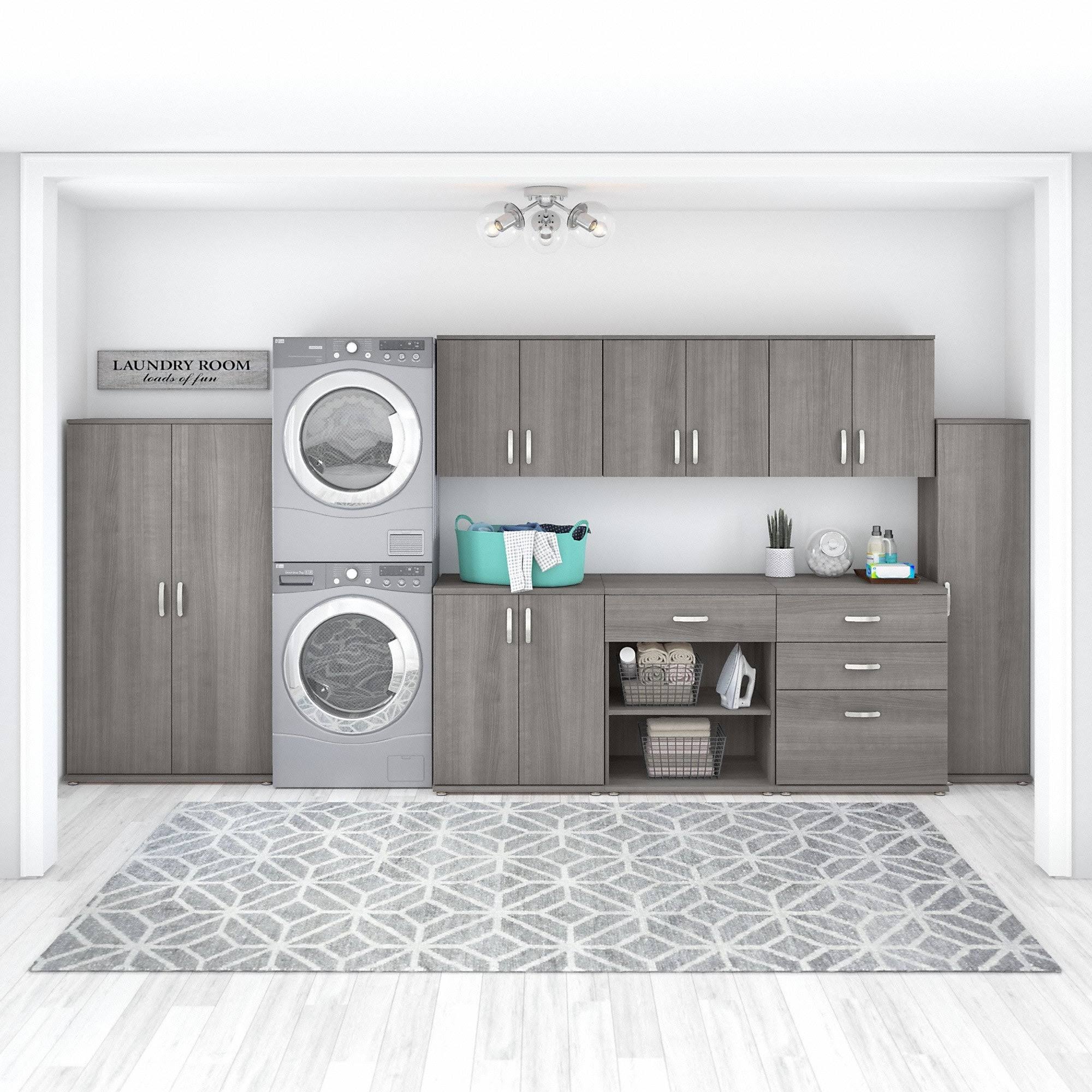 Universal Wall Cabinet with Doors and Shelves - Platinum Gray