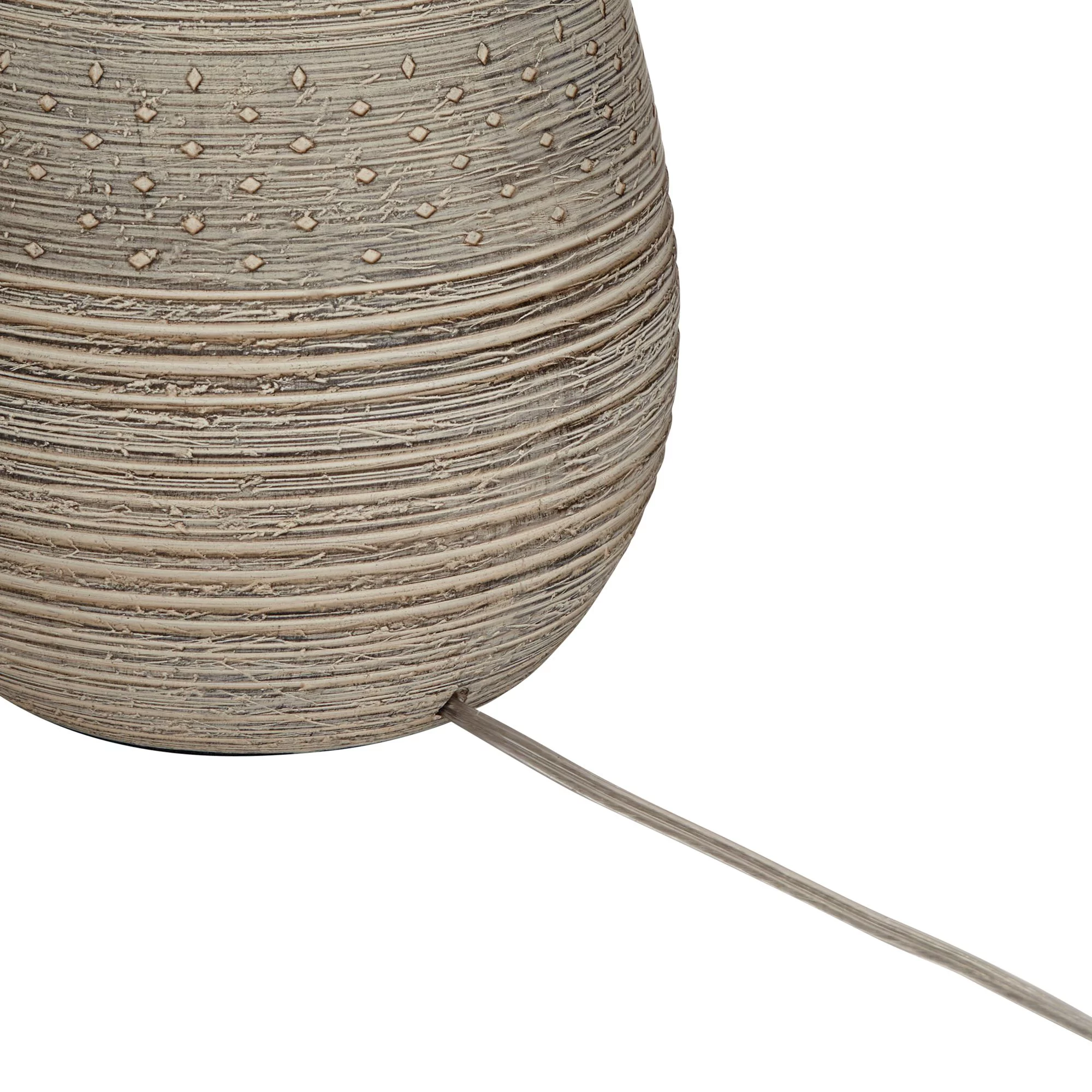 360 Lighting Rustic Country Cottage Table Lamps 30" Tall Set of 2 Natural Gray Teardrop Off White Oatmeal Drum Shade for Bedroom Living Room House
