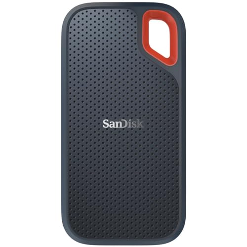 SanDisk Extreme Portable 2TB USB 3.2 Gen 2 Type-C External SSD V2, Black, Bundle with HD-2 Drive Case