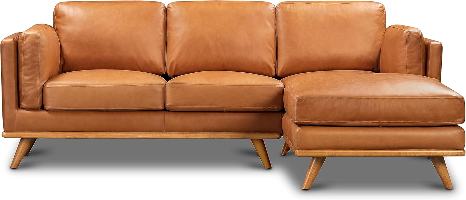 POLY & BARK Cadiz Right-Facing Sofa Sectional, 90 inches, Saddle Tan