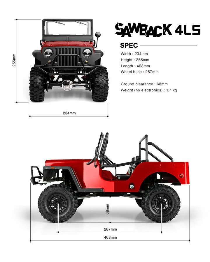 Gmade GMA55000 Sawback 4LS, GS01 4WD Off-Road Vehicle Kit