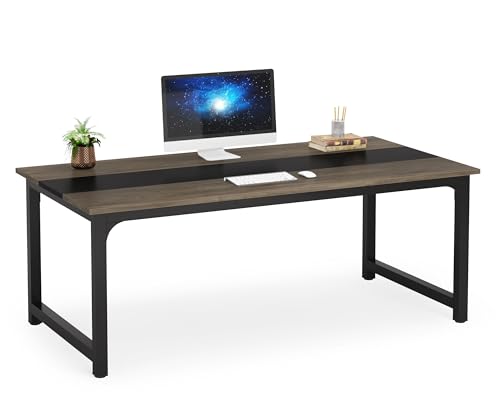 Tribesigns Modern Computer Desk, 63 x 31.5 inch Large Executive Office Desk Computer Table Study Writing Desk Workstation for Home Office, Spliced Desktop, White