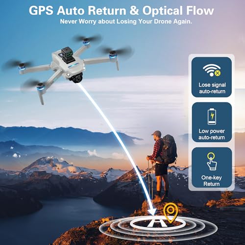 Drone with 4K UHD Camera for Adults,GPS RC Drone Brushless Motor,Upgraded Tablet Screen,Gimbal EIS, Smart FPV Foldable Quadcopter for Beginners, Auto Return, Follow Me, Waypoints, 60 Mins Flight Time,Gift, with Obstacle Avoidance