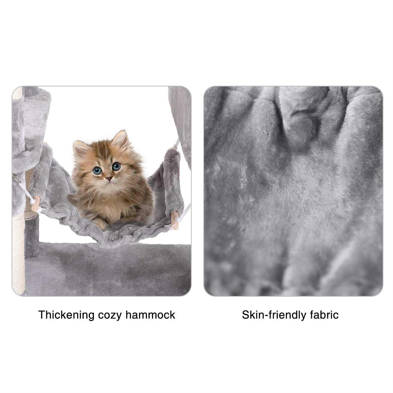 Hey-brother Large Multi-Level Cat Tree Condo Furniture with Sisal-Covered Scratching Posts - Pet Supplies online store