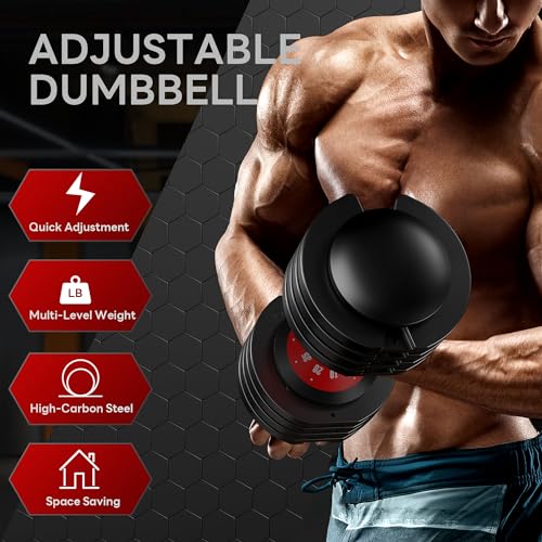 SogesPower Adjustable Dumbbells 5LB to 110LB Free Weight 5 in1 25/55LB Dumbbell Set Multiple Weight Dumbbell with Anti-Slip Metal Handle for Home Gym Equipment Suitable Men&Women