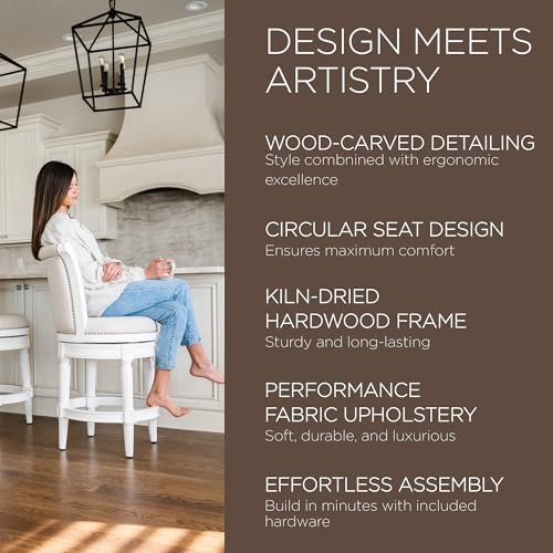 Maven Lane Pullman 31 Inch Tall Bar Height Upholstered Barstool with Back in Reclaimed Oak Finish with Ash Grey Fabric Cushion Seat