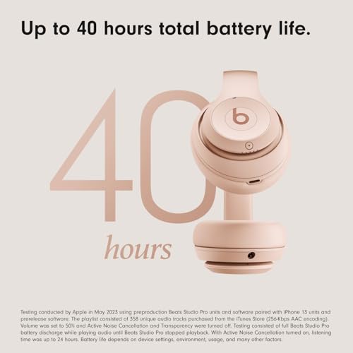 Beats Studio Pro - Wireless Bluetooth Noise Cancelling Headphones - Personalized Spatial Audio, USB-C Lossless Audio, Apple & Android Compatibility, Up to 40 Hours Battery Life - Sandstone