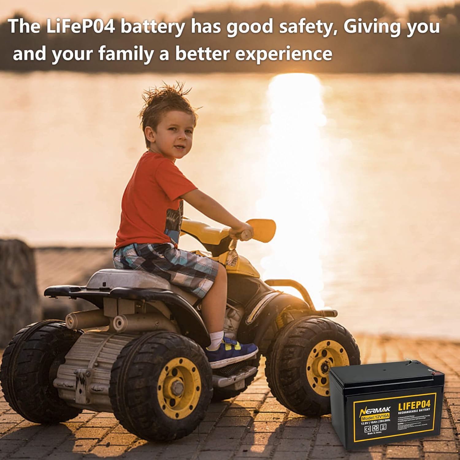 Nermak 2 Pack 12V 12Ah LiFePO4 Deep Cycle Battery, 2000+ Cycles Lithium Iron Phosphate Rechargeable Battery for Solar Power, Lighting, Power Wheels, Fish Finder, Scooters and More, Built-in 12A BMS