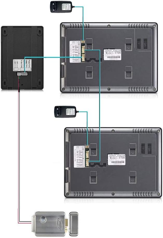 AMOCAM Video Intercom System, Wired 7 Inches Monitor Video doorphone Doorbell System,Video Door Phone HD Camera Kits Support Unlock, Monitoring, Dual-Way Intercom for Villa House Office Apartment