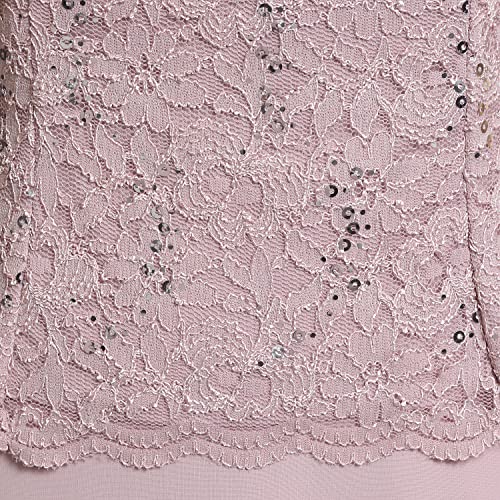Alex Evenings Women's 3/4 Sleeve Stretch Lace Bodice One Piece Mother of The Bride Dress (Petite and Regular Sizes)