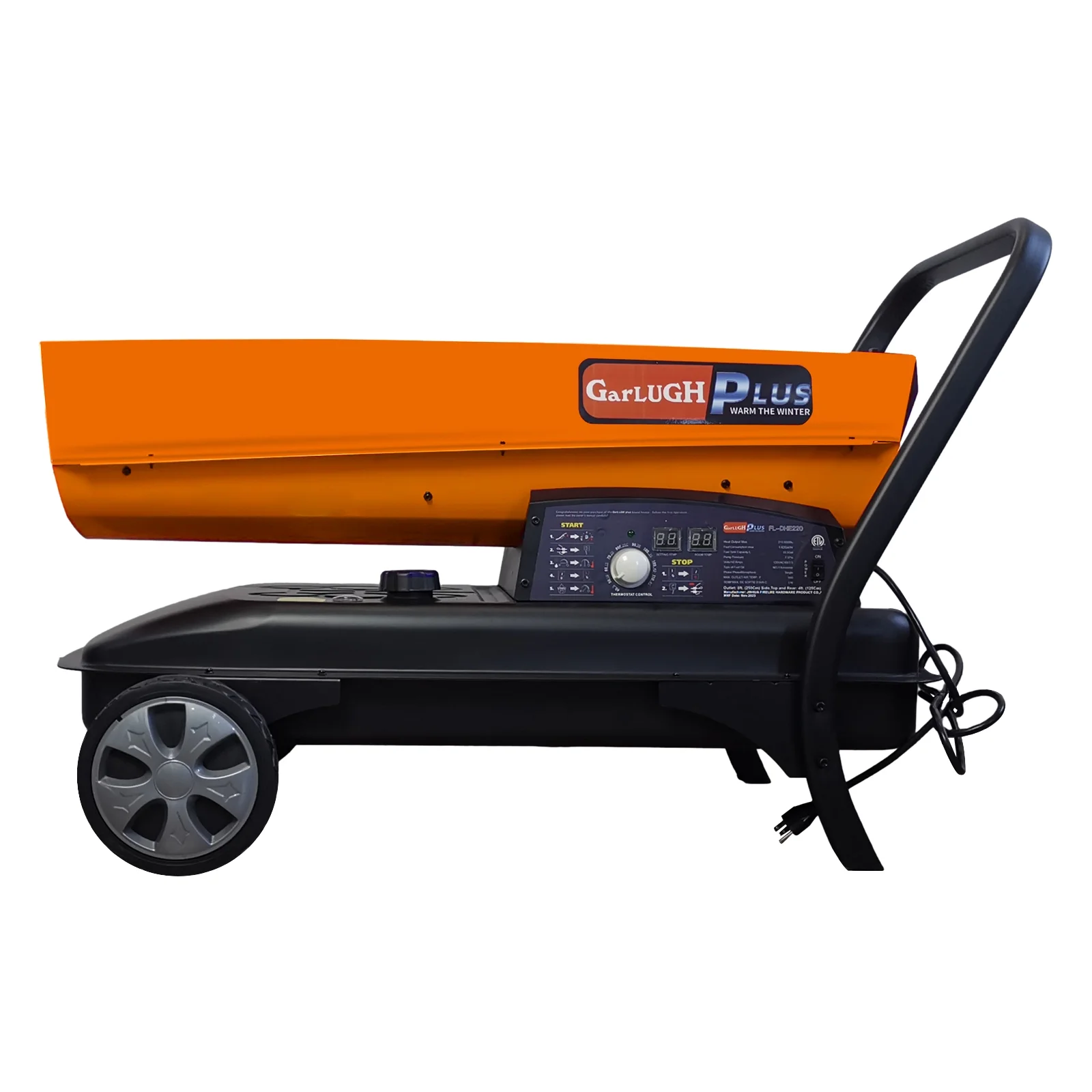 KEHOMY 220 Portable Movable Torpedo Forced Air 215000BTU Heavy-duty Kerosene/Diesel Heater with Thermostat Control and Overheat Protection for Jobsite,Garage,Construction Site and Farm