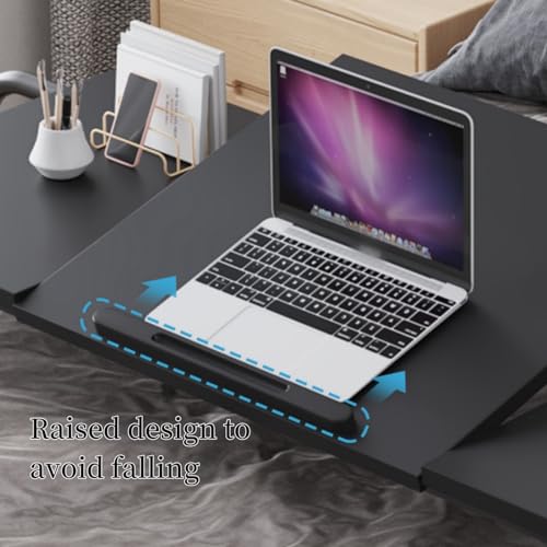 Bed Desk Over The Bed Table with Wheels Overbed Table Over The Bed Desk Over Bed Table Mobile Desk Bed Table with Wheels Computer Table for Bed Overbed Table with Wheels Adjustable Height Black