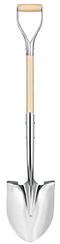Truper 33127 Tru Pro Polished Chrome Ceremonial Shovel with Steel/Wood D-Handle Perfect for Groundbreaking Ceremonies, 44.5-Inch, 6-Pack