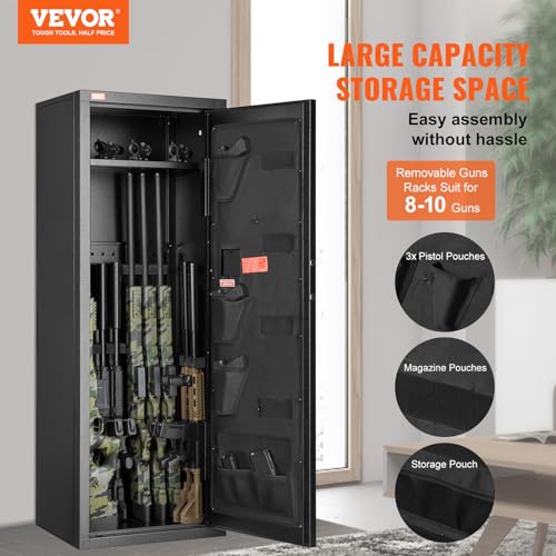 VEVOR Rifles Gun Safe, Rifle Safe with Lock & Digital Keypad, Quick Access Tall Gun Storage Cabinet with Removable Shelf, Rifle Cabinet for Home Rifle and Shotguns