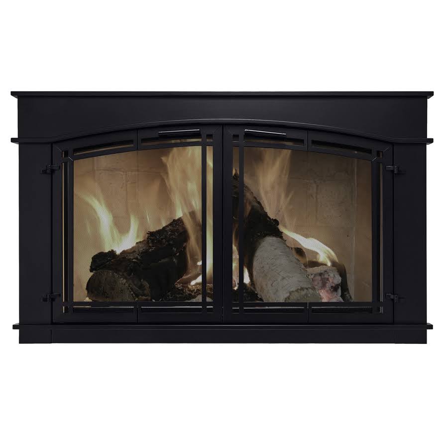 Pleasant Hearth Fieldcrest Fireplace Glass Door - Black, Model Fc-5903
