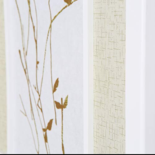 Legacy Decor 3 Panel Room Divider Privacy Screen Botanical Floral Accented Black 71” Tall