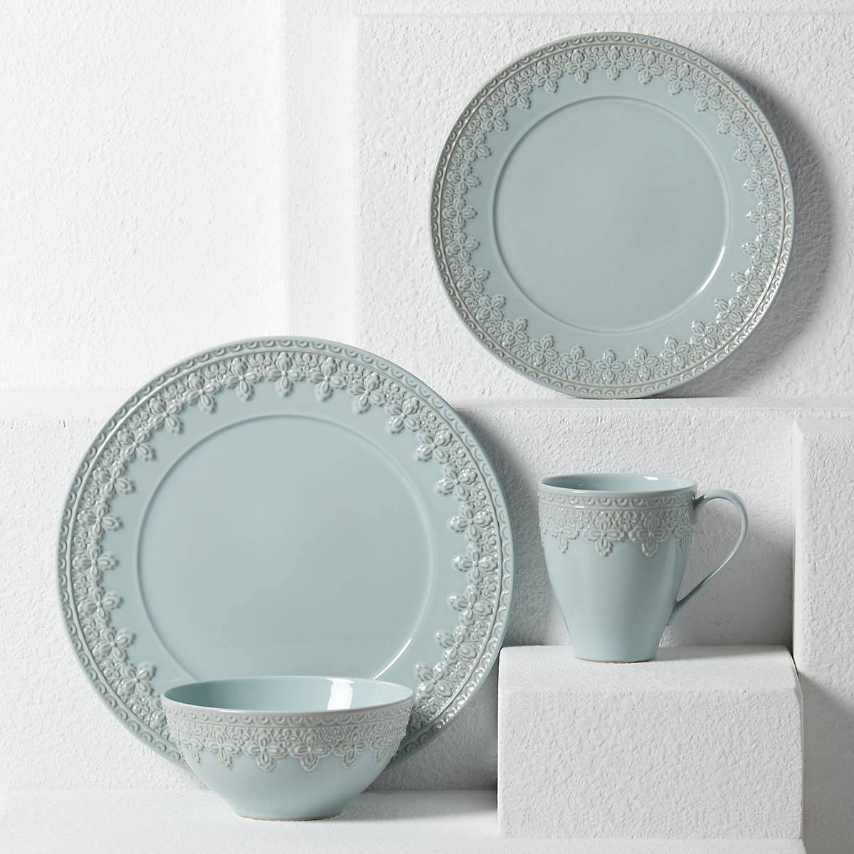 Lenox Chelse Muse Fleur Grey 4-Piece Place Setting