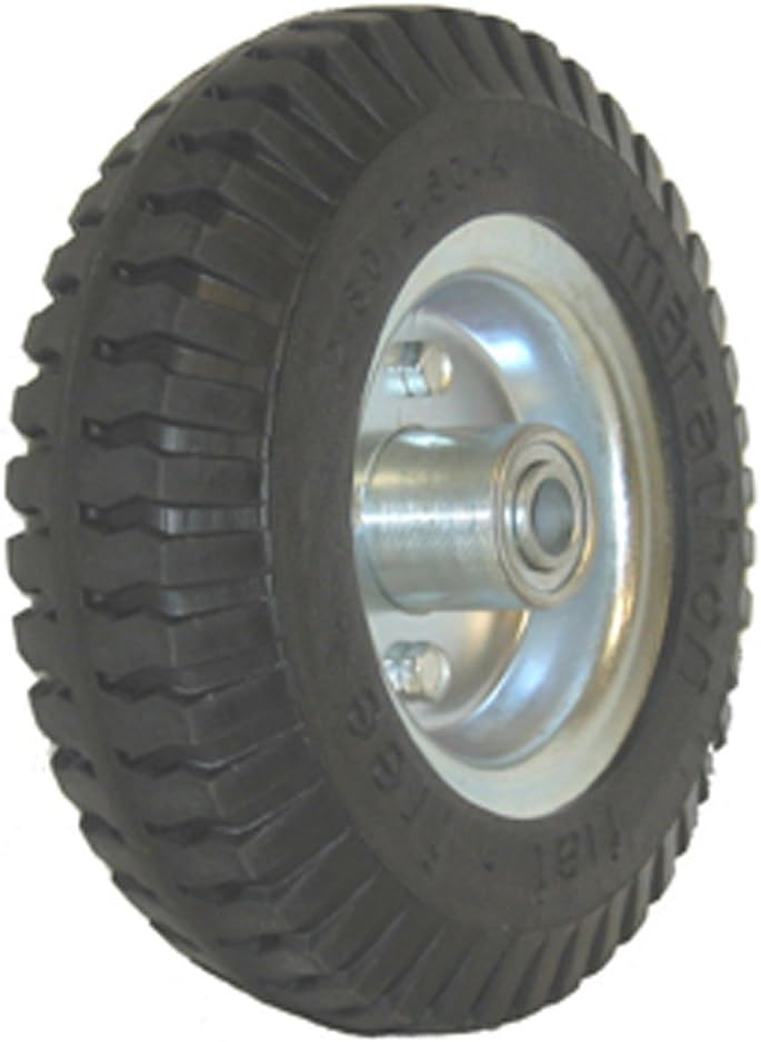 Marathon 2.80/2.50-4 Narrow Width Flat Free Hand Truck / Utility Cart Tire on Wheel, 3Centered Hub, 1/2 Bearings
