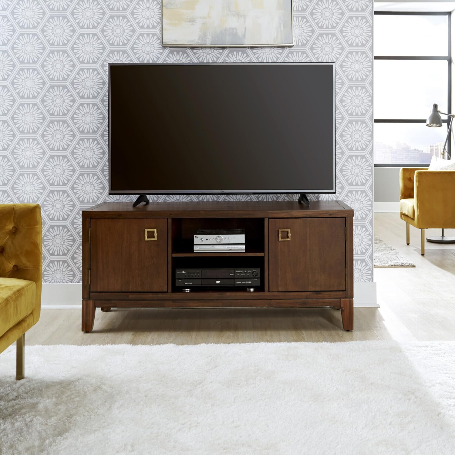 Rustic Retreat Brown Wood Entertainment Center