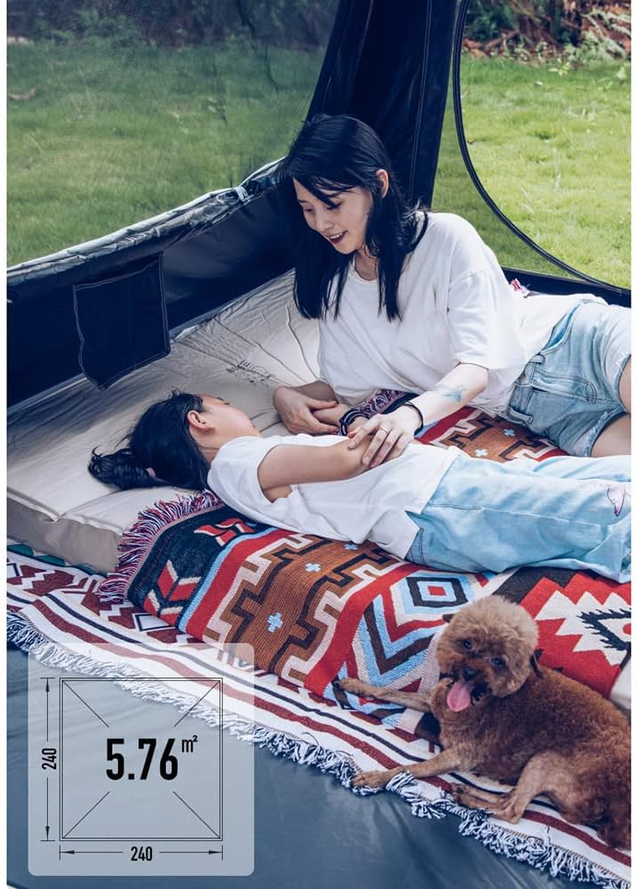 Camping Pop Up Tent for 3-4 Person, Waterproof Family Tent with Top Rainfly Instant Cabin Tent for Camping, Backpacking, Hiking Outdoor Music Festivals