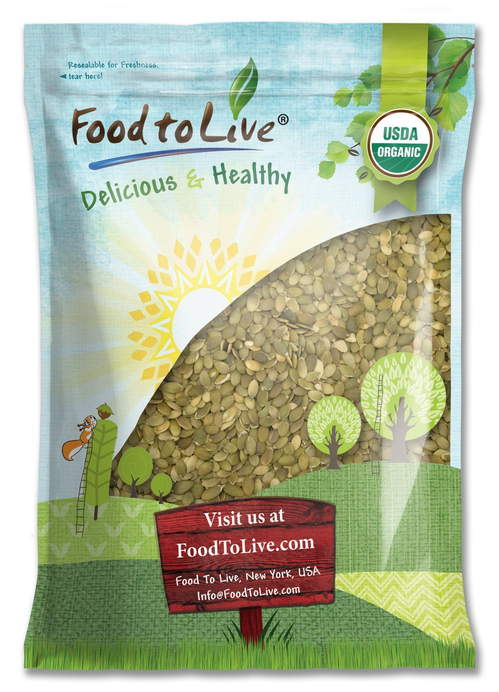 Organic Pepitas / Pumpkin Seeds by Food to Live (Raw, No Shell, Kosher) 12 Pounds