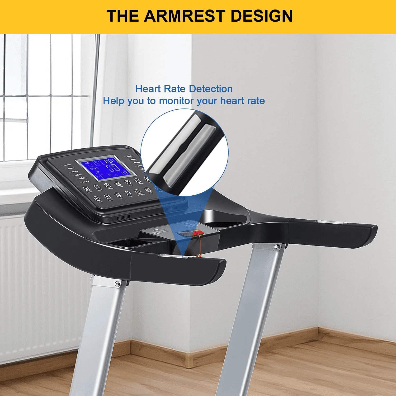 MaxKare 3HP Folding Treadmill with 15Levels Auto Incline, 0.6-10 MHP, 15 Preset program, Heart Rate for Home Use, 300 LBS Weight Capacity