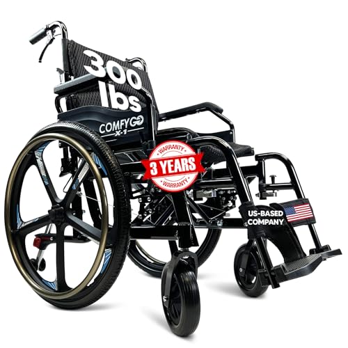 Lightweight Foldable Self Propelled Wheelchair - Self-Propelled Transfer Wheelchairs,17.5" Seat Width, Special Edition, Black