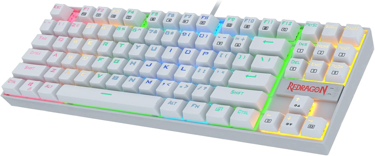 Redragon K552 Mechanical Gaming Keyboard RGB LED Backlit Wired with Anti-Dust Proof Switches for Windows PC (Black, 87 Key Blue Switches) Pack of 2