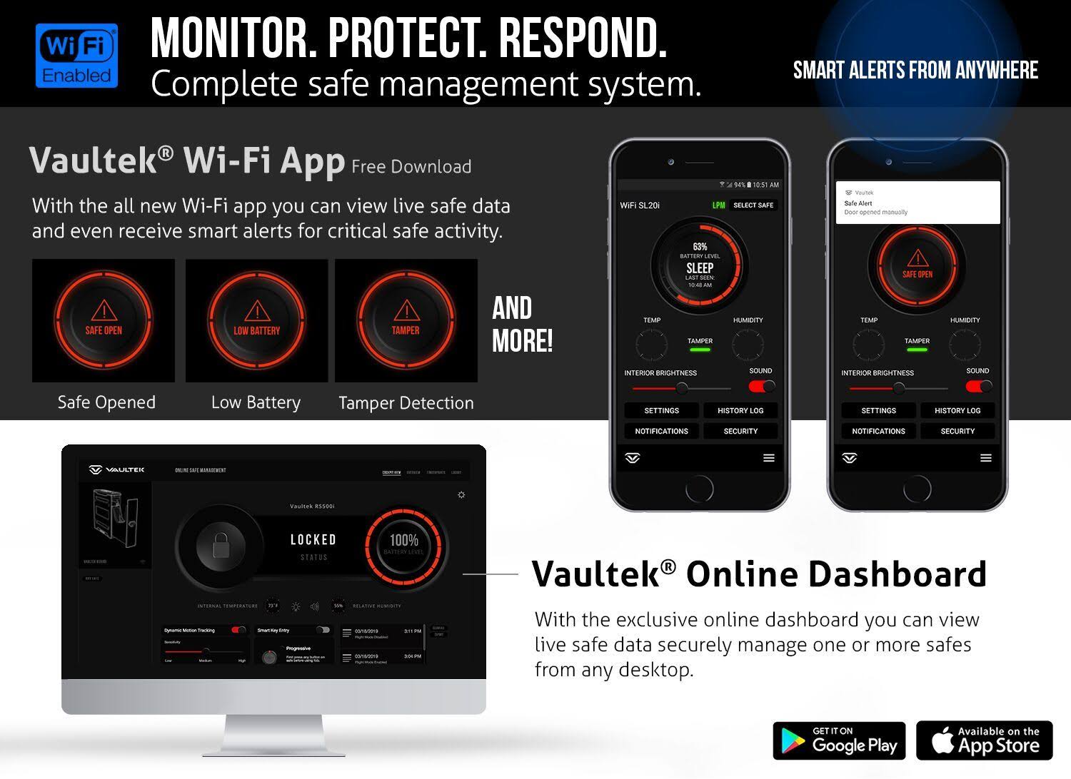 Vaultek Biometric Bluetooth Slider Safe
