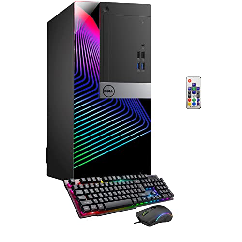 Dell Gaming PC OptiPlex 3040 Tower Desktop Computer - Intel Core i7 6th Gen (3.40 GHz) - RX 550 4GB GDDR5-16GB RAM - 1TB SSD - Windows 10 Pro - Wi-Fi - Keyboard & Mouse - HDMI (Renewed)