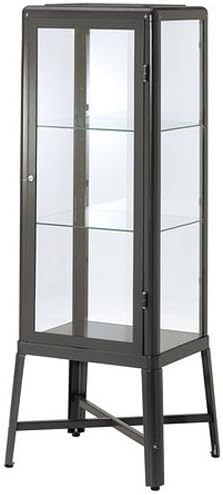 Ikea Fabrikor Glass Door Cabinet , Dark Gray, Lockable , Industrial Design