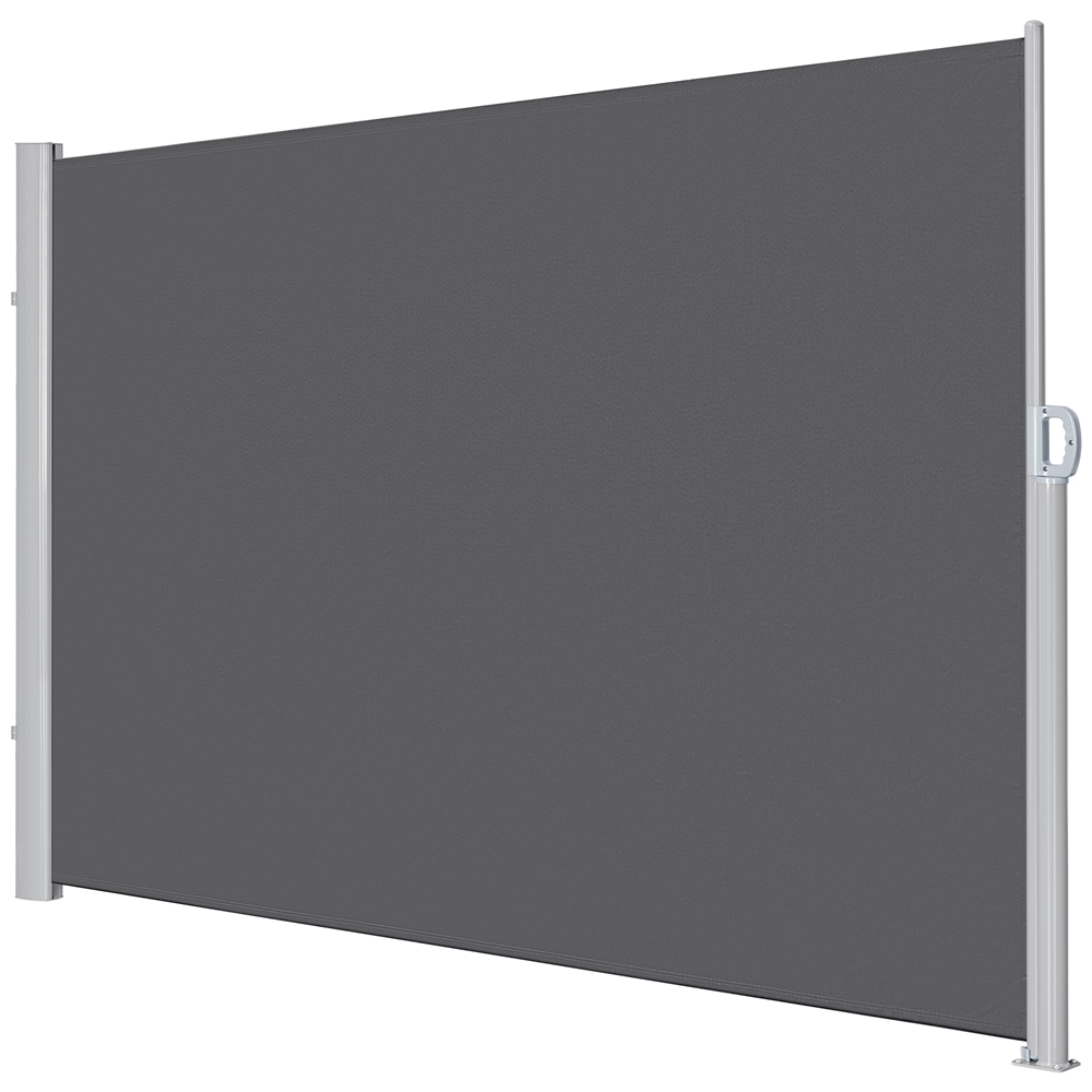 Easyfashion 118 x 71" Retractable Side Awning for Privacy, Free Standing, Dark Gray