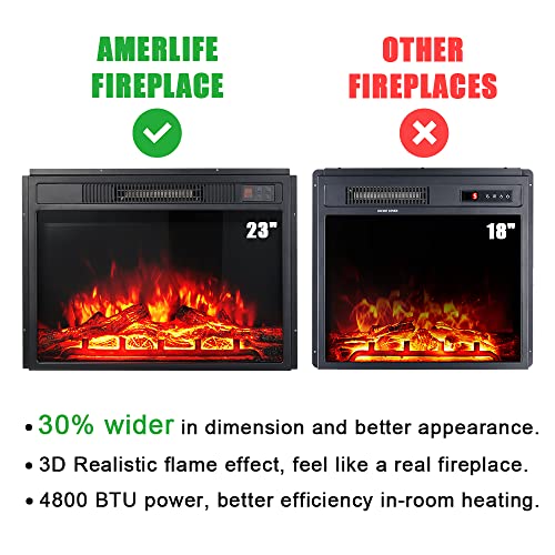 AMERLIFE Fireplace TV Stand with Sliding Barn Door