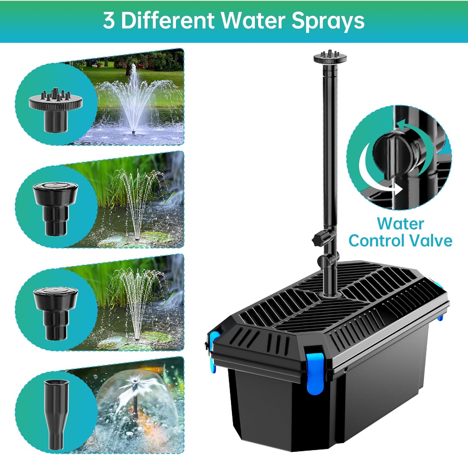 Antfraer Solar Pond Filter with Water Pump, 35W Solar Water Pump with Pond Filter Kit, Solar Pond Filter Box, 6.6FT Clear Tubing for Outdoor Pond Garden Fountain Waterfall Water Feature